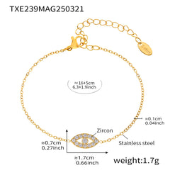Eye-Motif Cubic Zirconia Necklace & Bracelet