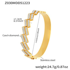 Sparkling Geometric Bangle Bracelet