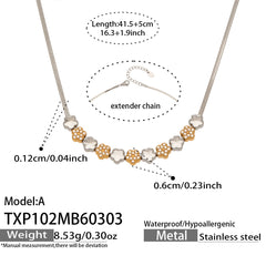 Two-Tone Star or Round Stone-Accent Necklace or Bracelet