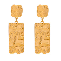 Textured Rectangular Drop Earrings