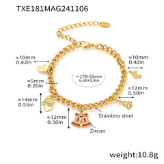 Christmas Bell Charm Necklace & Bracelet