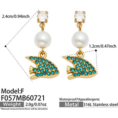 18K Gold-Plated Ocean Charm Drop Earrings