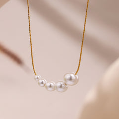 Pearl-Look Five Bead Necklace