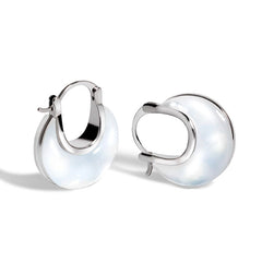 Daphne White Mother-of-Pearl Hoop Earrings