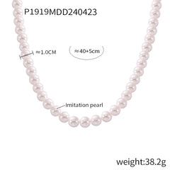 Pearl-Look Round Bead Necklace