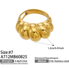 Openwork Vine & Geometric Stainless Steel Rings