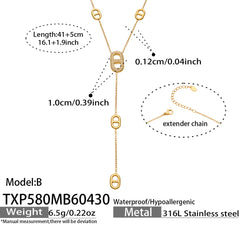 Cubic Zirconia Oval-Link Necklace & Bracelet
