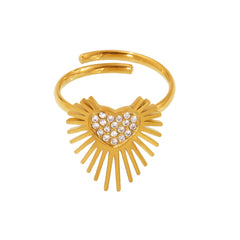 Cubic Zirconia Radiant Heart Open Ring