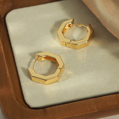 Octagonal Copper Hoop Earrings