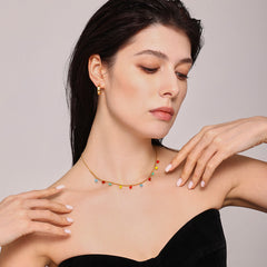 Faceted Crystal Charm Necklace