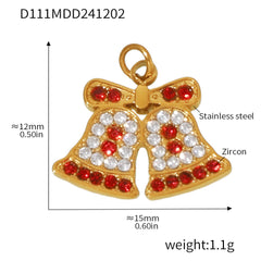 Cubic Zirconia Christmas Charm Pendant