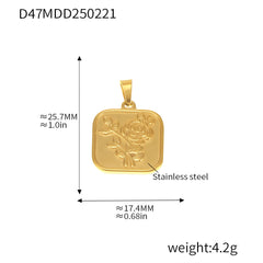 Gold-Tone Symbol & Ocean Stainless Steel Pendants