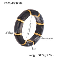 Color Resin Wide Stretch Bracelet