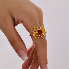 Cubic Zirconia Floral Center Ring and Stud Designs