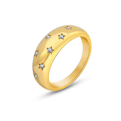 Star-Set Cubic Zirconia Band Ring