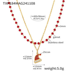 Garnet Santa Hat & Christmas Charm Jewelry