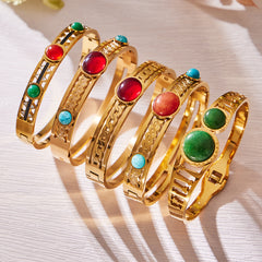 Natural Stone Geometric Statement Bracelets