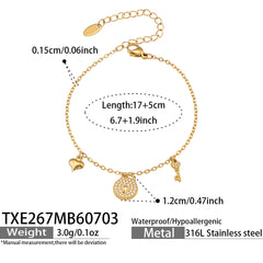 18K Gold-Plated Cubic Zirconia Padlock Jewelry