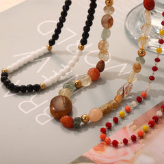 Natural Agate Bead Necklace Designs