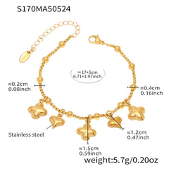 Gold-Tone Cubic Zirconia Charm Bracelet or Anklet