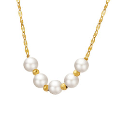 Shell-Pearl Station Necklace