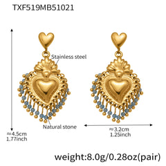 Heart and Bead Charm Necklace, Bracelet or Earrings