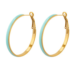 Pastel Enamel Large Hoop Earrings