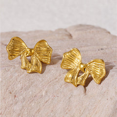 Gold-Tone Bow Stud and Drop Earring Designs