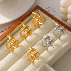 18K Gold-Plated Starburst Open Ring