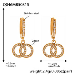 Cubic Zirconia Double Loop or Teardrop Earrings