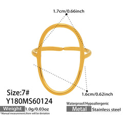 Gold-Tone Geometric Open Ring Designs