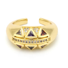 Triangle Accent Open Statement Ring