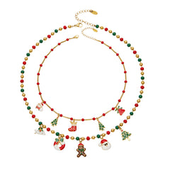Christmas Bead Charm Necklace