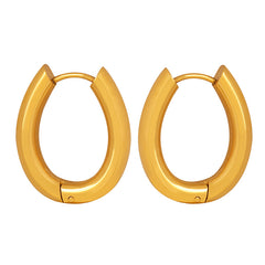 18K Gold-Plated Smooth U-Hoop Earrings