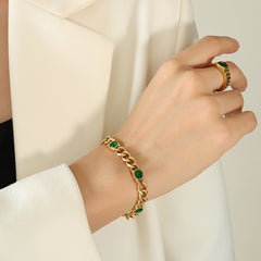 Cubic Zirconia Cuban Link Necklace or Bracelet
