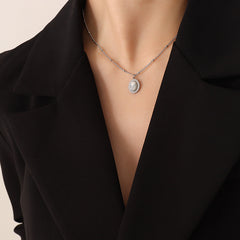 Oval Stone-Look Necklace or Earrings