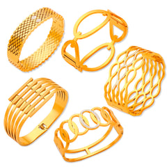 Gold-Tone Geometric Cuff Bracelet