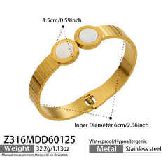 Round Accent and Shell Bangle Designs