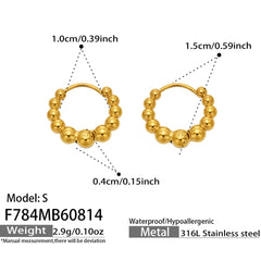 Gold-Tone Beaded Huggie Hoop Earrings