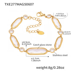Colored Glass Link Bracelet