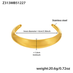 18K Gold-Plated Polished Cuff Bracelets