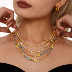 Cubic Zirconia Floral Statement Necklace