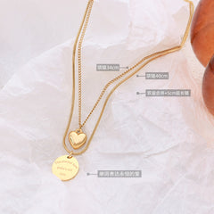 Layered Heart and Coin Necklace