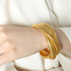 Ribbed Triple Coil Bracelet