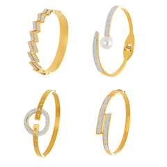 Sparkling Geometric Bangle Bracelet