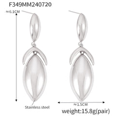 18K Gold-Plated Geometric Leaf Drop Earrings