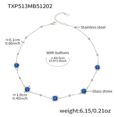 Faceted Round Glass Stone Necklace, Bracelet & Earrings