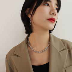 Geometric Link Necklace, Bracelet or Stud Earrings