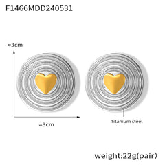 Two-Tone Sculptural Geometric Stud Earrings