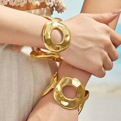 Hammered Openwork Sculptural Cuff
